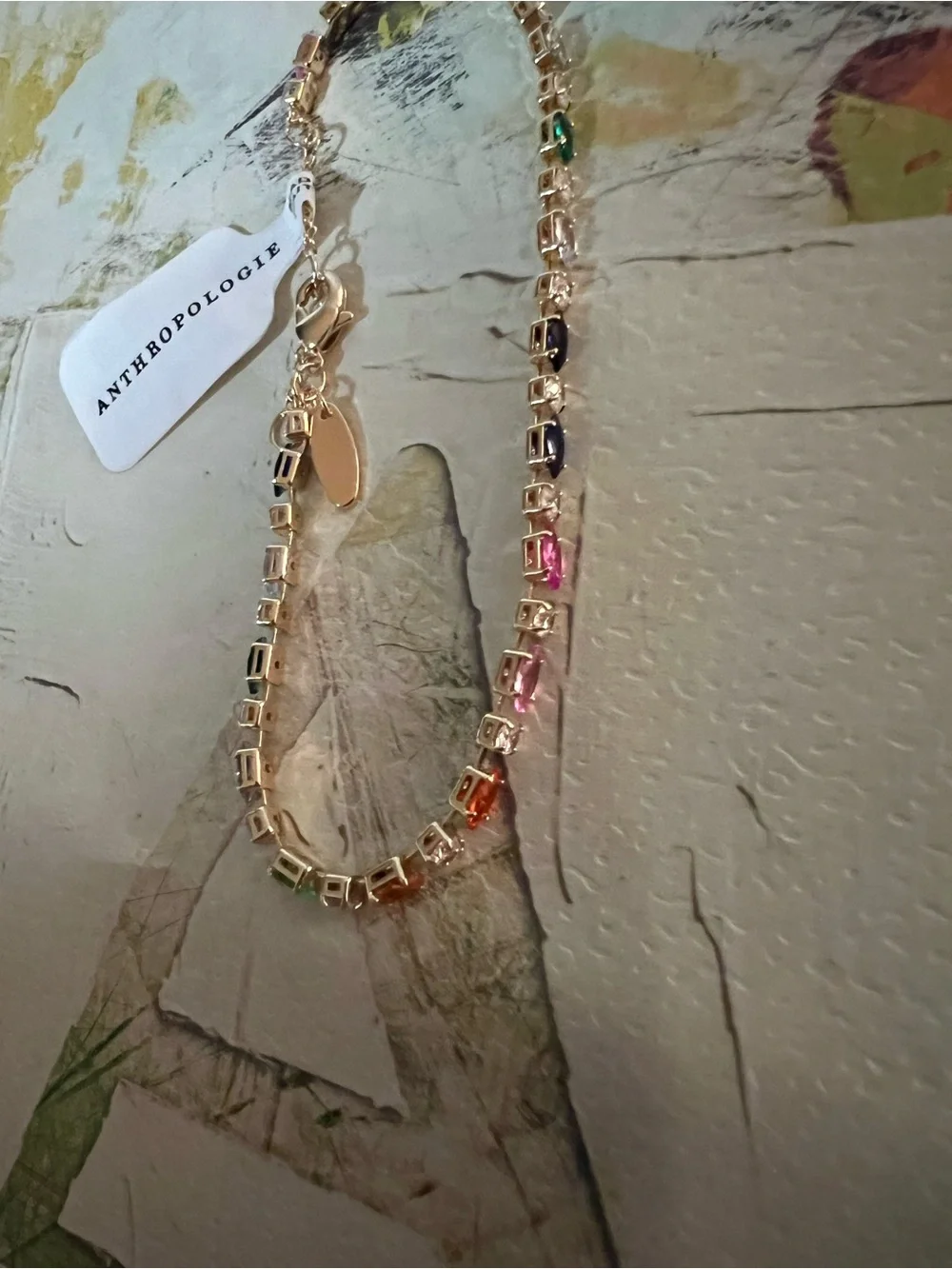 Anthropologie Colorful Crystal Tennis Bracelet - NWT